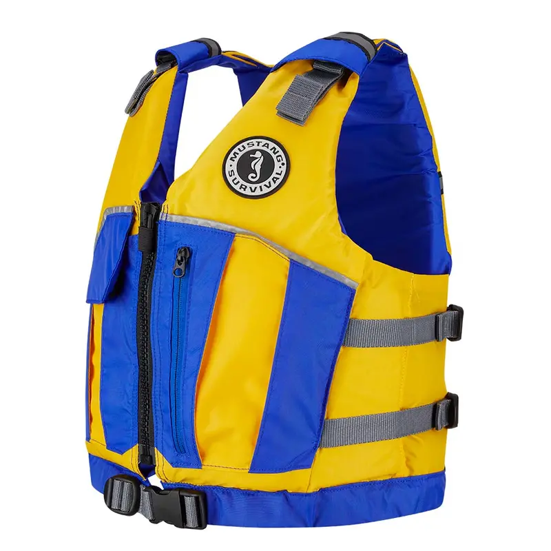 Mustang Youth Reflex Foam Vest – Yellow/Royal Blue, Uscg-Approved For Kids 1