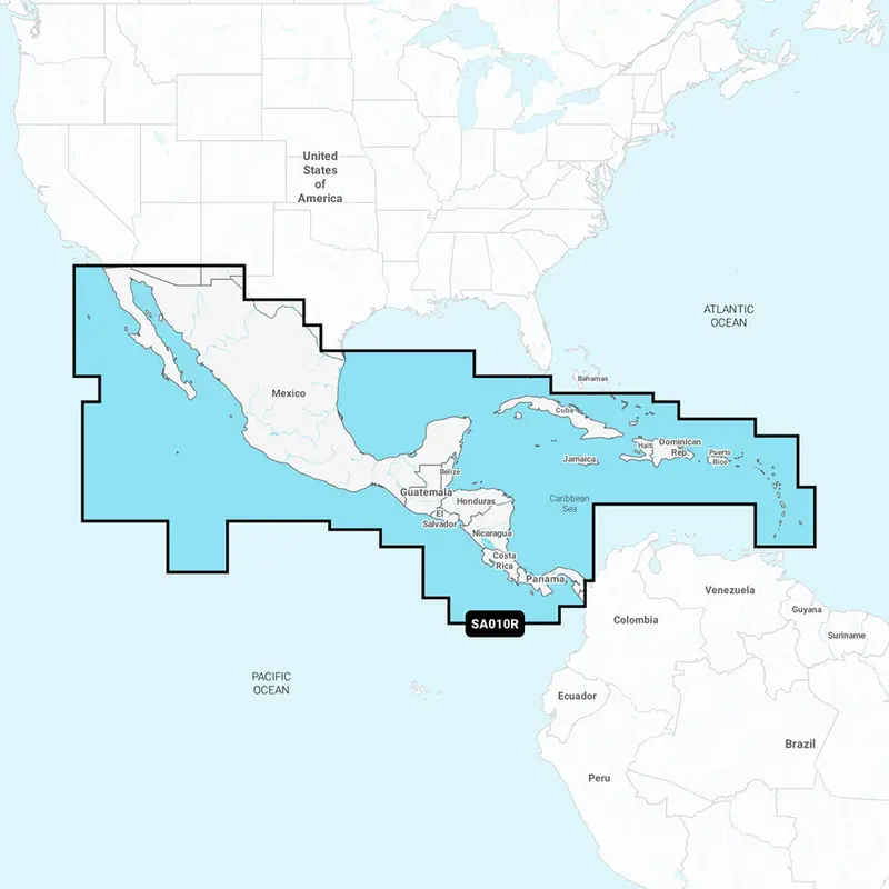 Navionics+ Chart Card – Central America & Caribbean (Nasa010R) 1