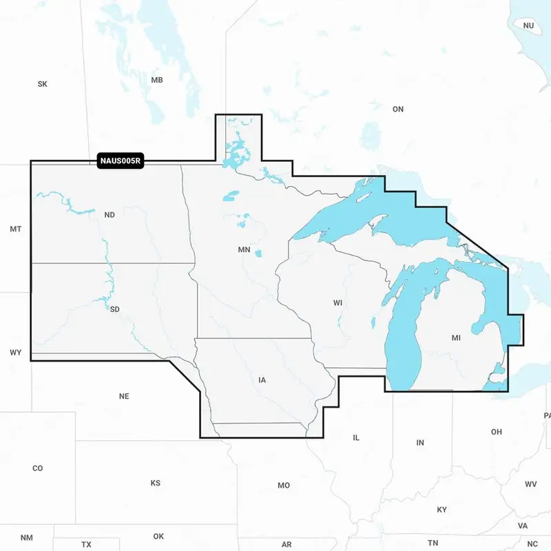 Navionics+ U.S. North Chart Card — Precision Mapping For Great Lakes & Northern Coasts, Model Naus005R (010-C1368-30) 1