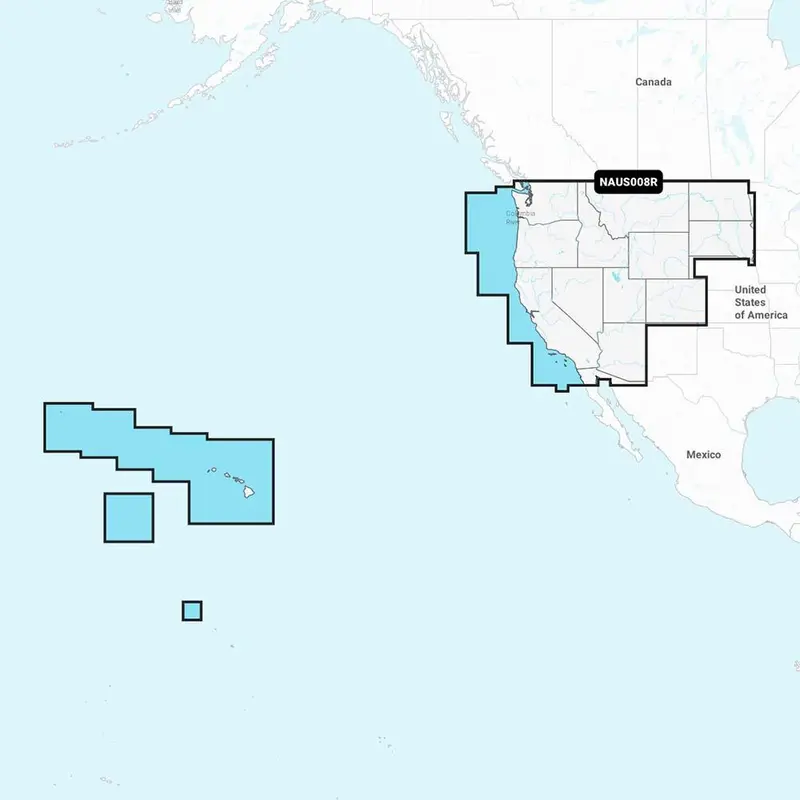 Navionics+ U.S. West Coast Chart Card — Reliable Coastal Navigation Data, Model Naus008R (010-C1371-30) 1