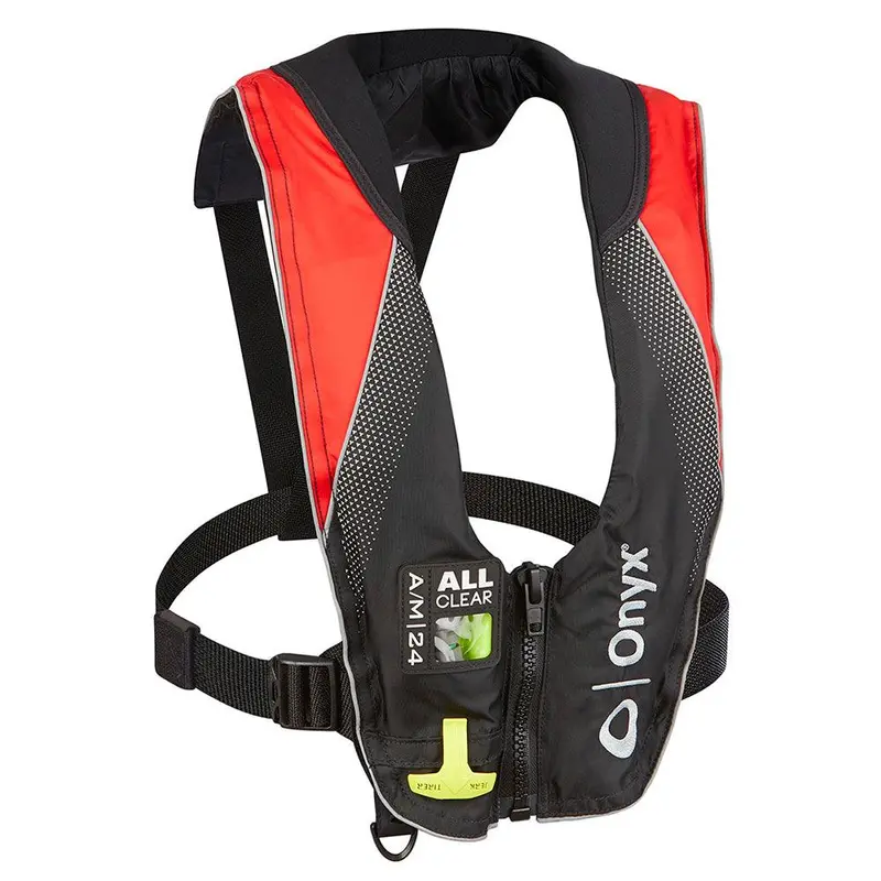 Onyx A/M-24 All Clear Inflatable Life Jacket – Automatic & Manual Activation, Black/Red, Adult [132200-100-004-20] 1
