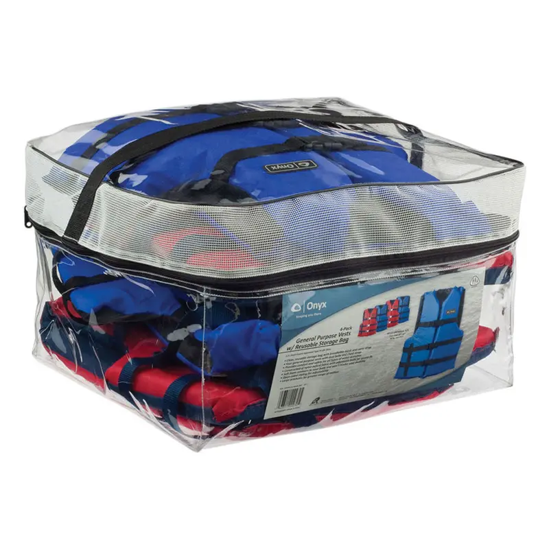 Onyx Adult General-Purpose Life Vests – 4-Pack (2 Red + 2 Blue, Model 103200-999-004-12) 1