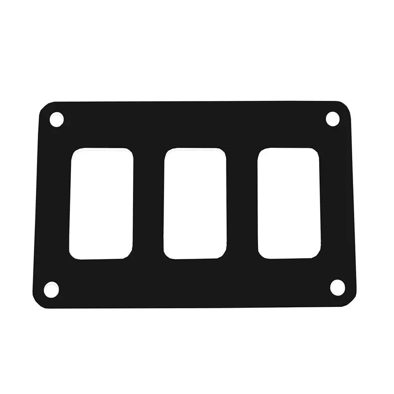 Pacer 3-Switch Aluminum Switch Panel – Single-Row, 4.25" X 2.75", Black Powder-Coated [Psc-31-Bk] 1