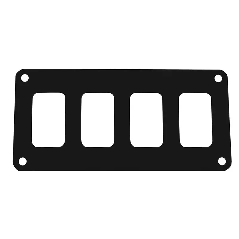 Pacer 4-Switch Aluminum Switch Panel – Single-Row, 5.5" X 2.75", Black Powder-Coated [Psc-41-Bk] 1