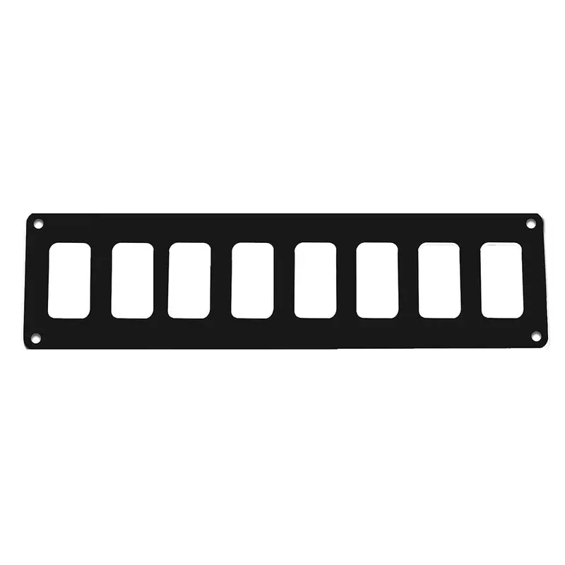 Pacer 8-Switch Aluminum Switch Panel – Single-Row, 12.5" X 2.75", Black Powder-Coated [Psc-81-Bk] 1
