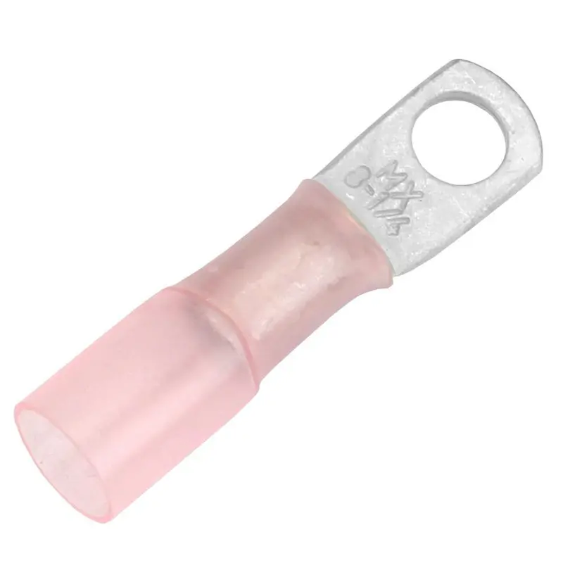 Pacer Heat-Shrink Ring Terminal For 8 Awg Wire – 1/4" Stud Size, 25-Count Pack [Te8-14R-25] 1