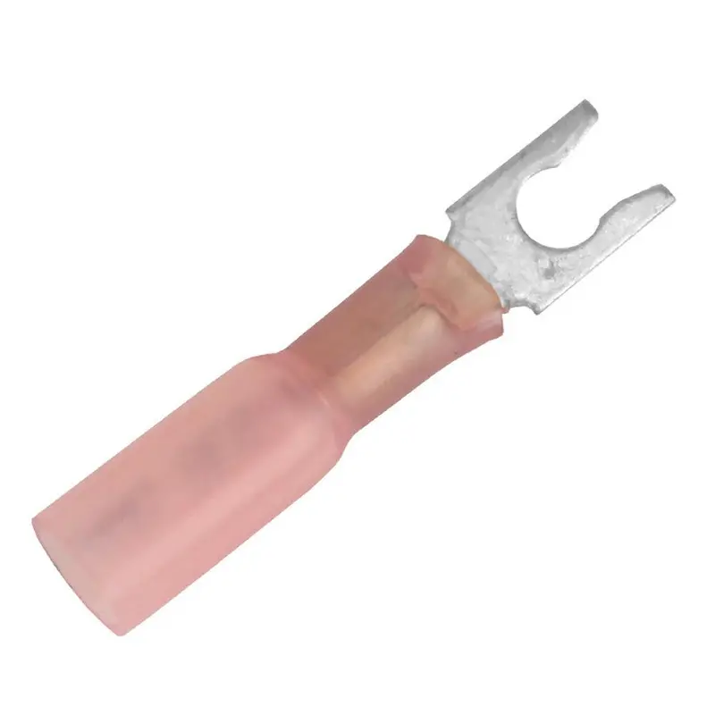 Pacer Heat-Shrink Spade Terminal For 22–18 Awg Wire – #8 Stud, 25-Count Pack [Te18-8Slf-25] 1