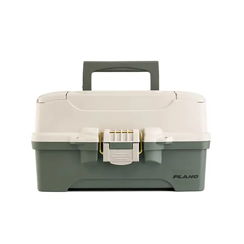 Plano 2-Tier Fishing Storage Box – Green & Tan Design (P000404) 1