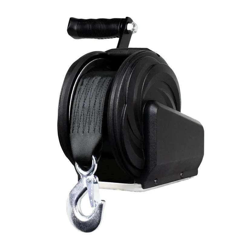 Powerwinch Select Series 1600 Lb Carbon-Black Hand Winch With 8" Crank [21400-W-1600-8-B-R] 1