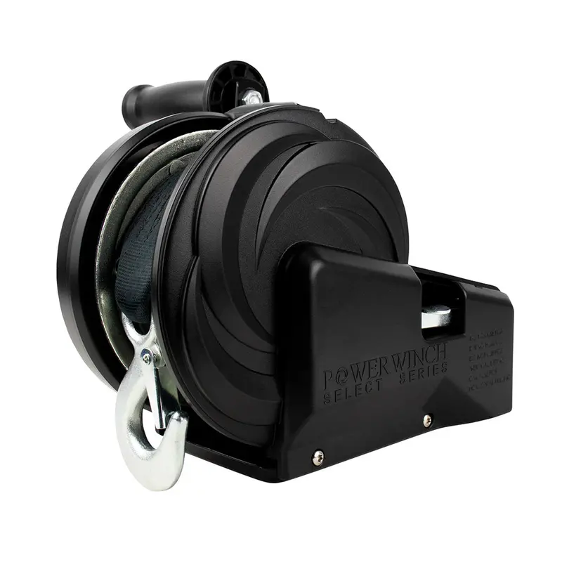 Powerwinch Select Series 1800-Lb Winch – Dual-Speed, 6" Crank Arm, Carbon Black Finish (Model 21400-W-1800-6-B-R) 1