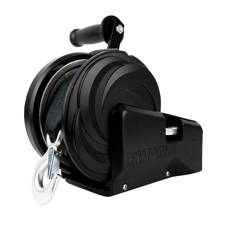 Powerwinch Select Series 1800-Lb Winch – Dual-Speed, 8" Crank Arm, Carbon Black Finish (Model 21400-W-1800-8-B-R) 1