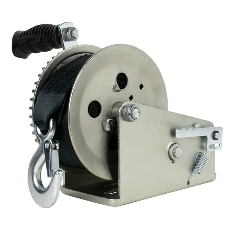 Powerwinch Utility Winch: 1800 Lb Capacity, Dual-Speed, Zinc-Coated, 6" Crank 1
