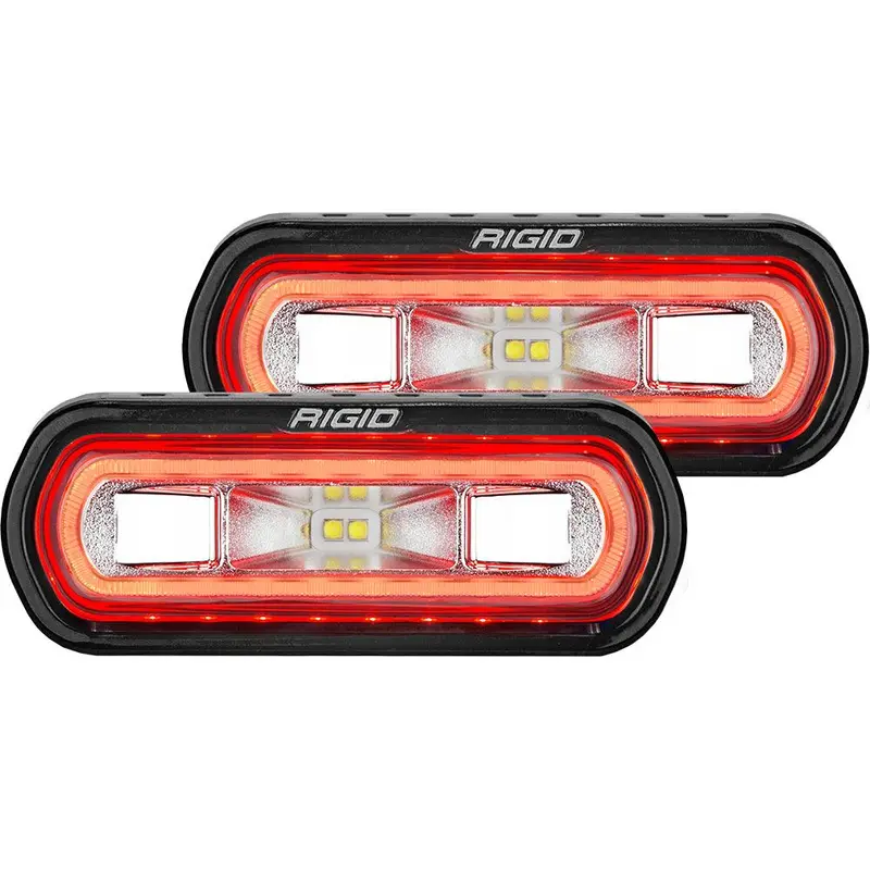 Rigid Sr-L Series Surface-Mount Spreader Light – Black Housing With Red Halo 1