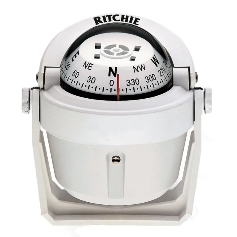 Ritchie B-51W Explorer Compass – Bracket-Mounted, White Housing 1