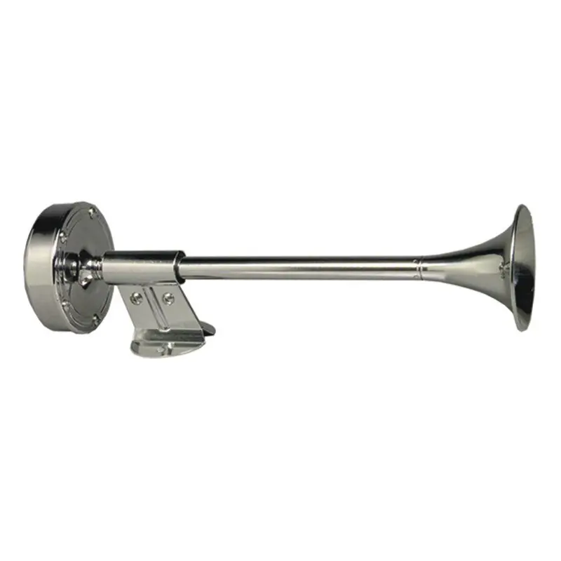 Schmitt Marine Deluxe All-Stainless Shorty Single-Trumpet Horn – 12V, Compact Alert System [10009] 1