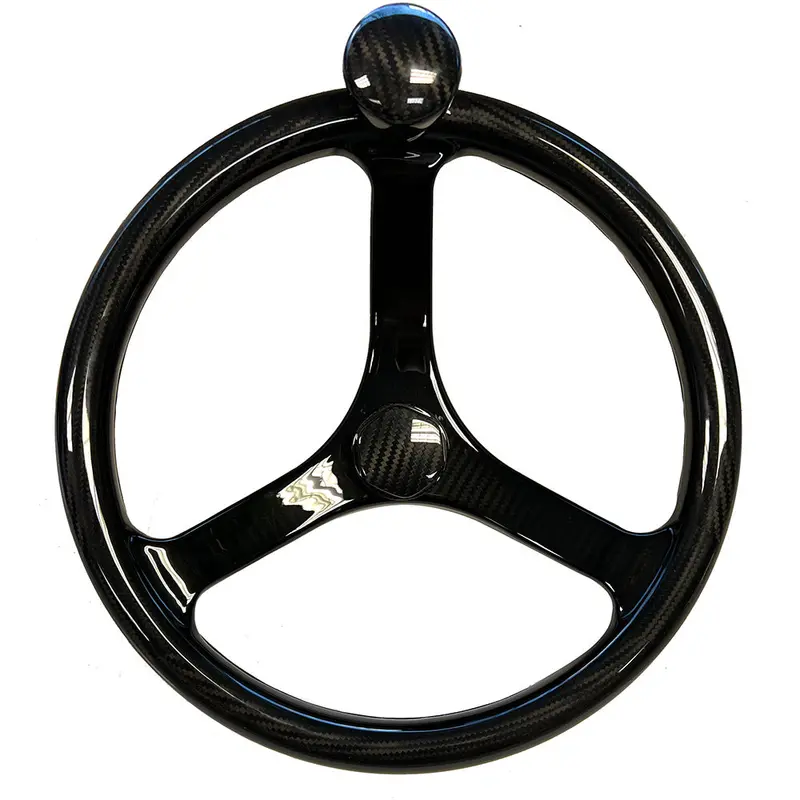 Schmitt Marine Primus Carbon Fiber Steering Wheel – 13.5-Inch, 3/4-Inch Tapered Shaft, Santoprene Grip & Cf Nut [7461321Fgk-Cfn] 1