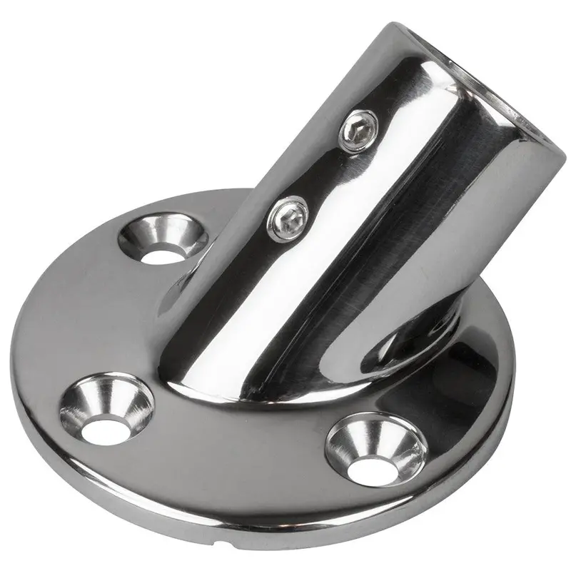 Sea-Dog 2-3/4" Round Rail Base Fitting — 45° Angle, Corrosion-Resistant 316 Ss [280451-1] 1