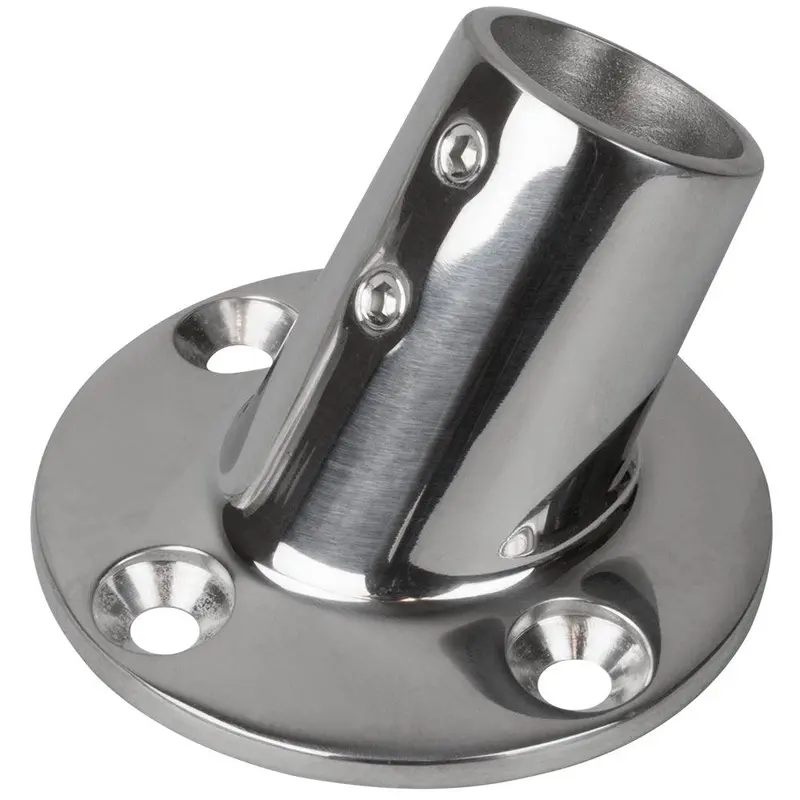 Sea-Dog 2-3/4" Round Rail Base Fitting — 60° Angle, Marine-Grade 316 Stainless Steel [280601-1] 1