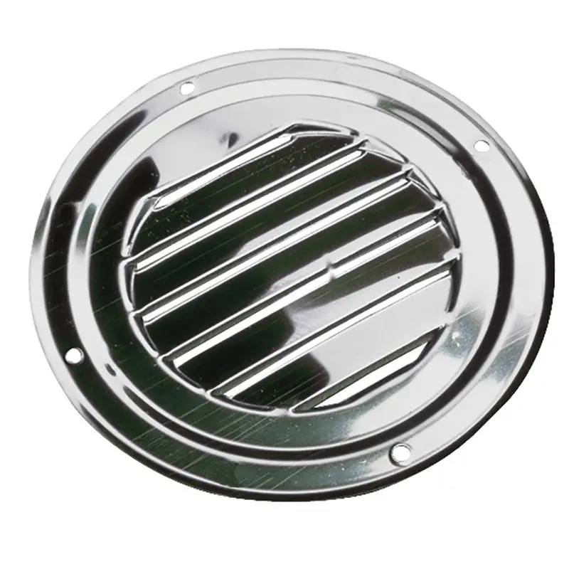 Sea-Dog 5-Inch Round Stainless Steel Louvered Vent With Curved Fins 1