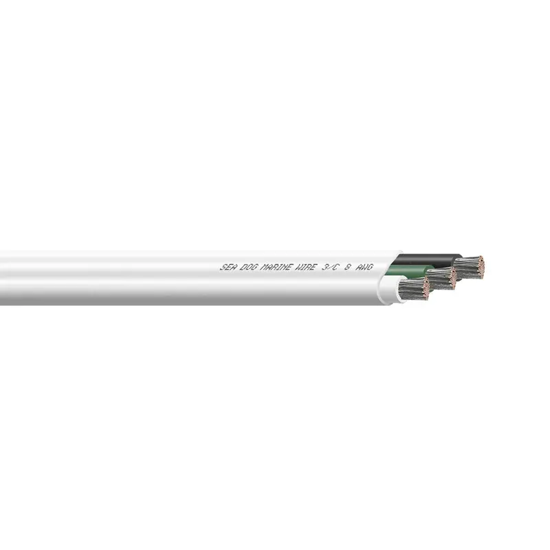 Sea-Dog 8/3 Awg White/Green/Black Flat Triplex Wire – 50-Foot Roll [8008301] 1