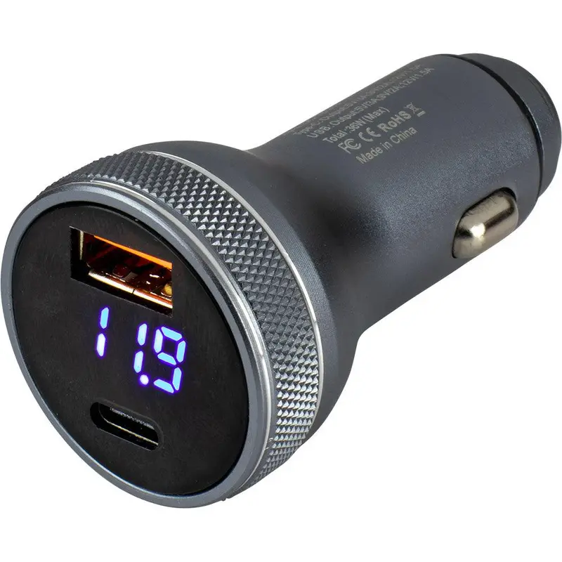 Sea-Dog Round Usb/Usb-C Power Plug With Digital Voltmeter – 426514-1 1