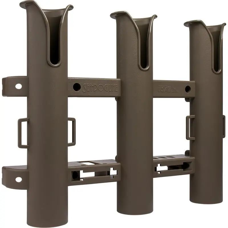 Sea-Dog Triple Threat Flat Dark Earth 3-Rod Holder For Boats [325034-1] 1