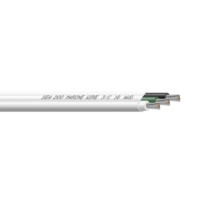 Sea-Dog White/Green/Black 16/3 Awg Flat Triplex Marine Wire – 1000-Foot Roll [8016309] 1