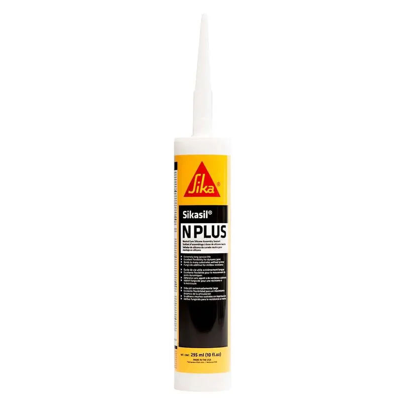 Sika Sikasil-N Plus Neutral-Cure Silicone Sealant — Clear, 10Oz Cartridge With Applicator Nozzle 1