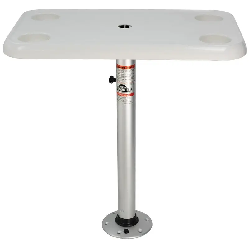 Springfield 16" × 28" Rectangular Folding Table – White, Thread-Lock Design [1690107] 1