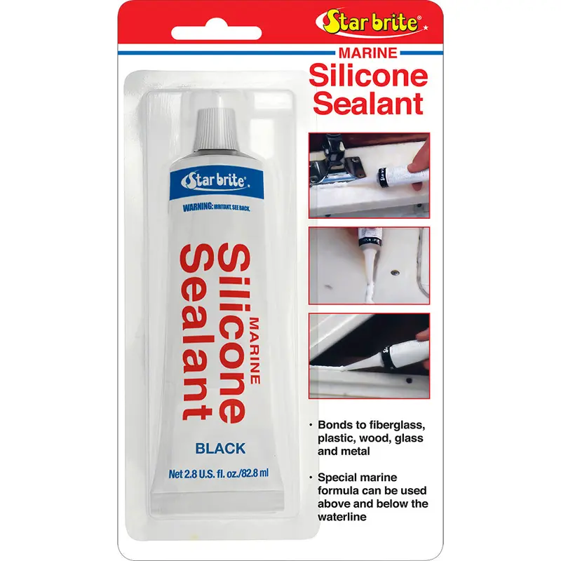 Star Brite Marine-Grade Silicone Sealant – Black, 2.8 Oz Tube [82103] 1