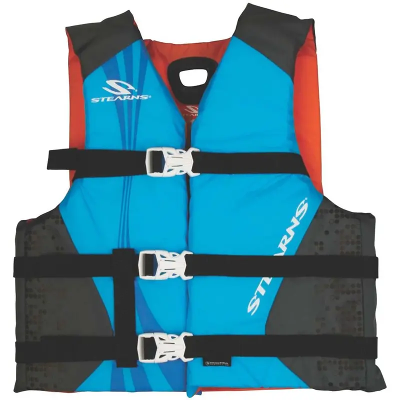 Stearns Antimicrobial Nylon Life Vest – 30–50 Lbs, Blue, Odor-Resistant Fabric (Model 2000036885) 1