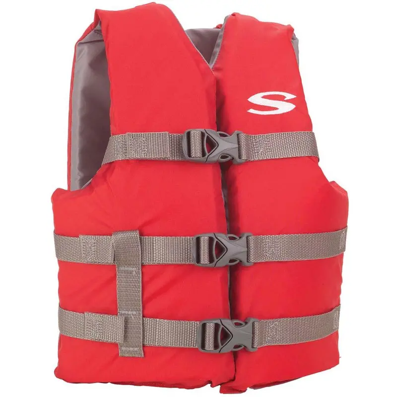 Stearns Youth Classic Life Vest — Uscg-Approved, Red/Grey, Fits 50–90 Lbs (2159436) 1