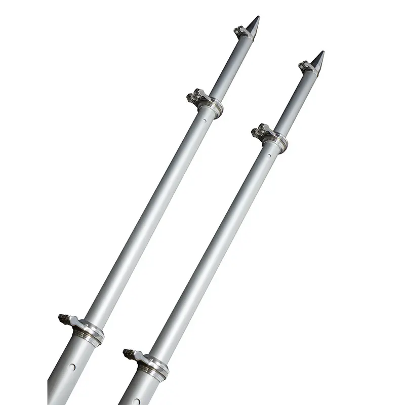 Taco 18' Deluxe Outrigger Pole Set – Dual Silver Poles With Roller Guides 1