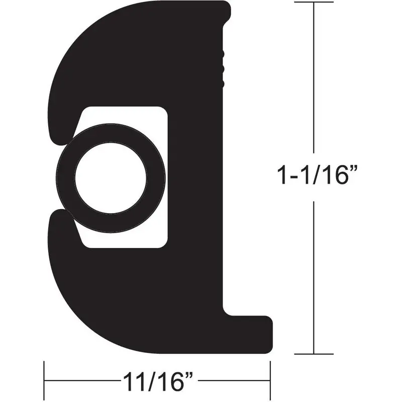 Taco Black Flex Vinyl Rub Rail Kit With Black Insert – 50 Feet, 1-1/16" Dimensions [V11-0809Bbk50-2] 1