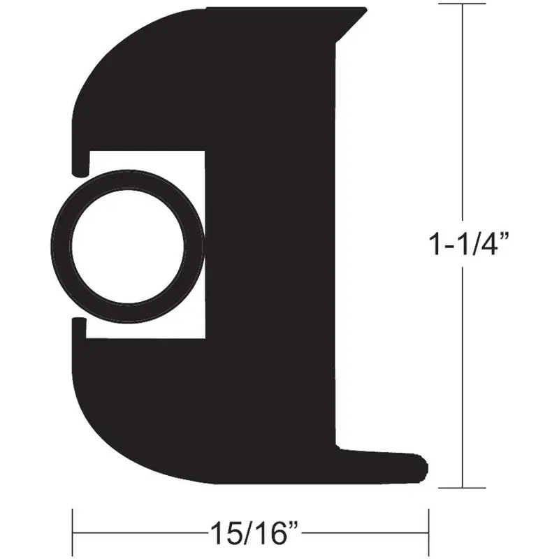 Taco Black Flex Vinyl Rub Rail Kit With Black Insert – 50 Feet, 1-1/4" Width [V11-3447Bbk50-2] 1