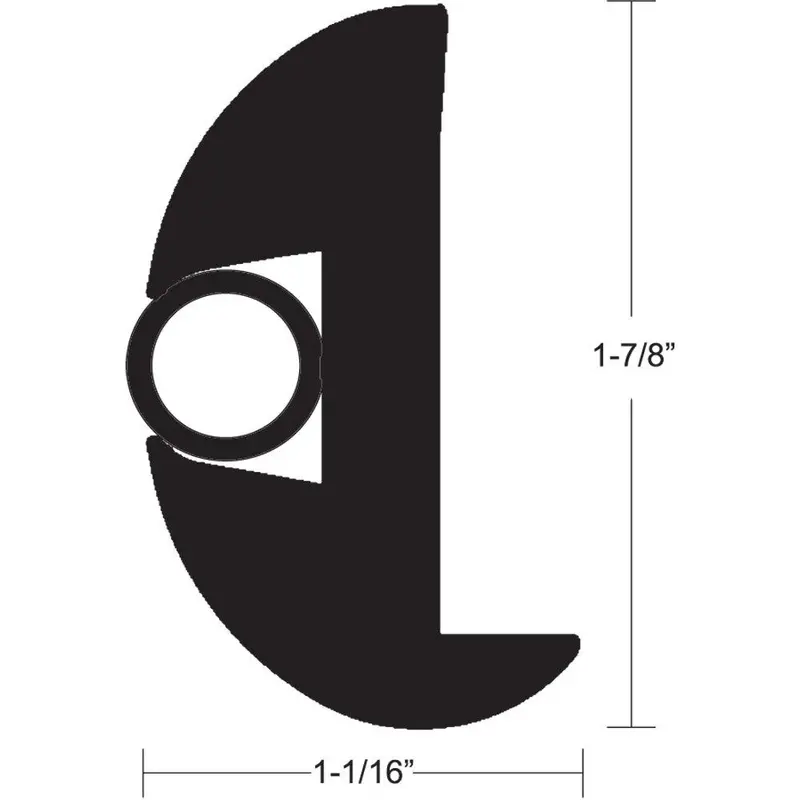Taco Black Flex Vinyl Rub Rail Kit With Black Insert – 50 Feet, 1-7/8" X 1-1/16" [V11-2423Bbk50-2] 1
