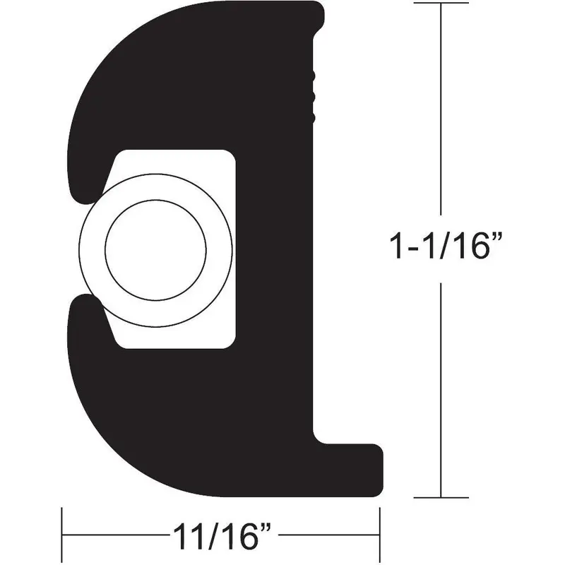 Taco Black Flex Vinyl Rub Rail Kit With White Insert – 50 Feet, 1-1/16" X 11/16" [V11-0809Bwk50-2] 1