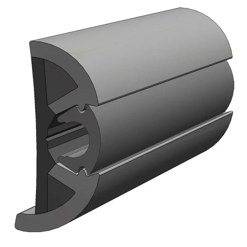 Taco Suproflex Gray Rub Rail Kit – 2" H × 29/32" W × 80' L With Matching Gray Insert (V11-9990Grd80-2) 1