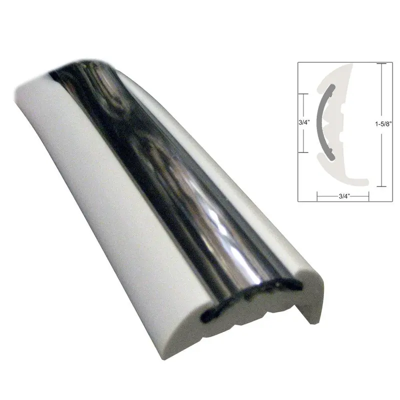 Taco White Semi-Rigid Rub Rail Kit With Flexible Chrome Insert – 70 Feet Long [V11-9811Wcm70-2] 1