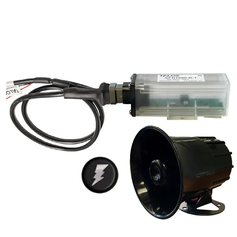 Talos Remote Lightning Detection System – 20-Foot Cable, Black Round Indicator, External Horn, 45-Foot Horn Cable 1