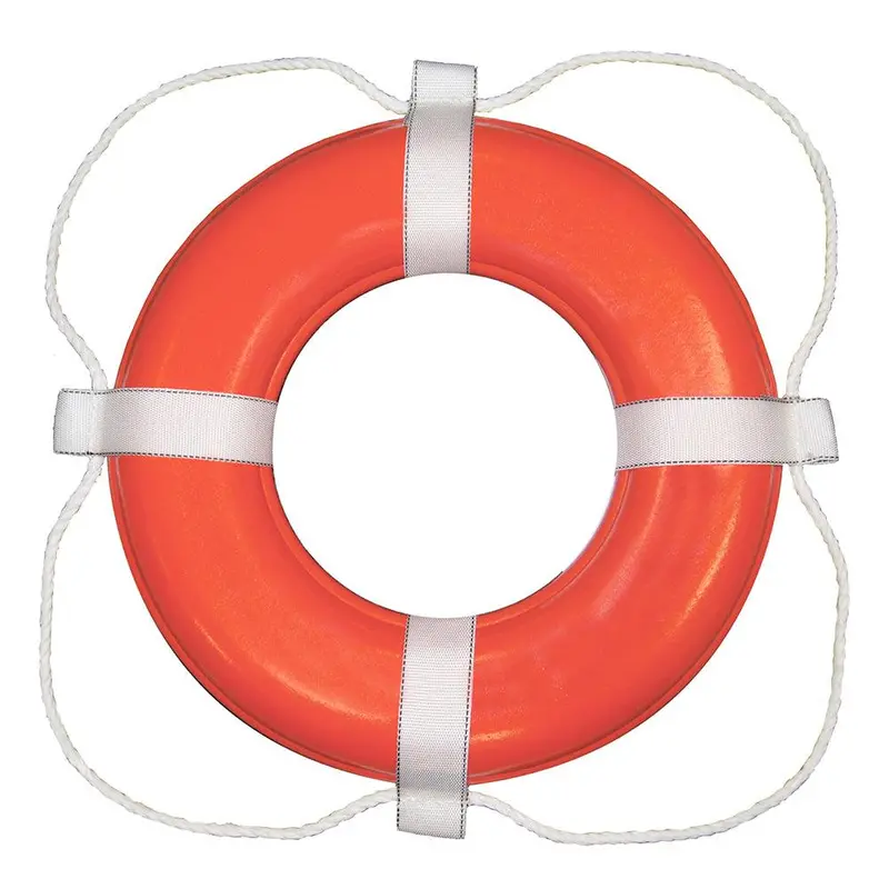 Taylor Made 30" Foam Ring Buoy – High-Visibility Orange With White Grab Line [383] 1