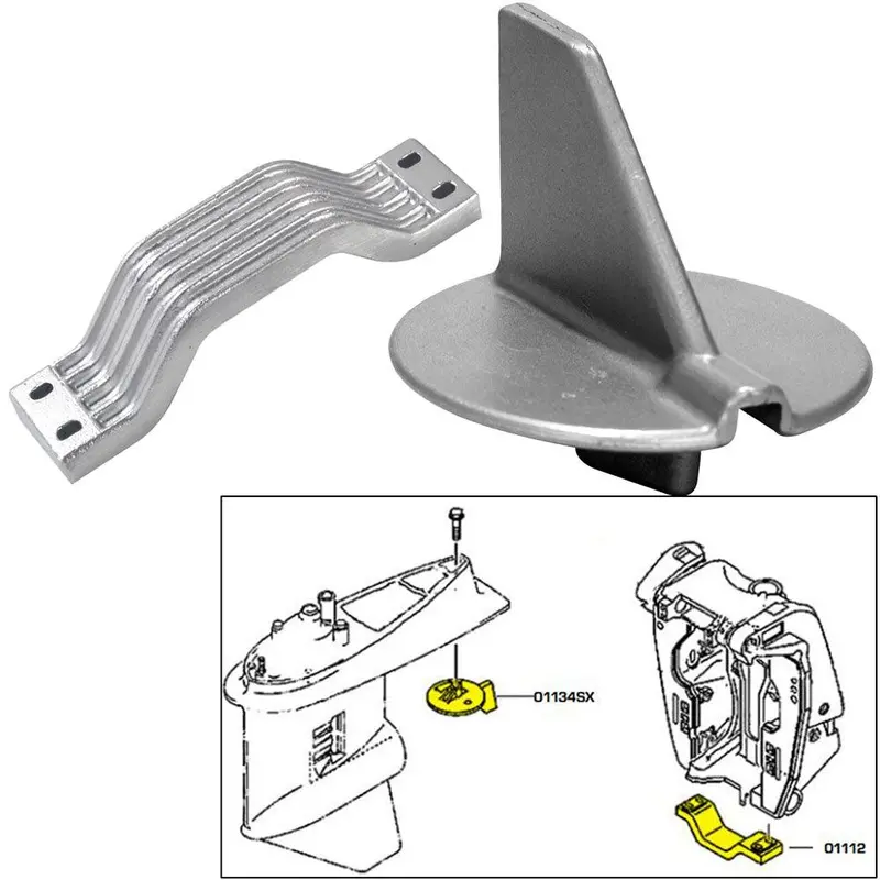 Tecnoseal Yamaha 150–200Hp Left-Hand Rotation Anode Kit With Hardware – Aluminum [21102Al] 1