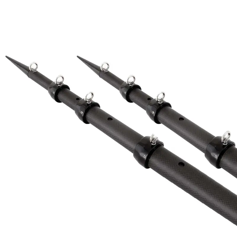 Tigress 15-Foot Xd 3K Carbon Fiber Telescoping Outrigger Poles – Matte Black/Black, Pair [88679-6] 1