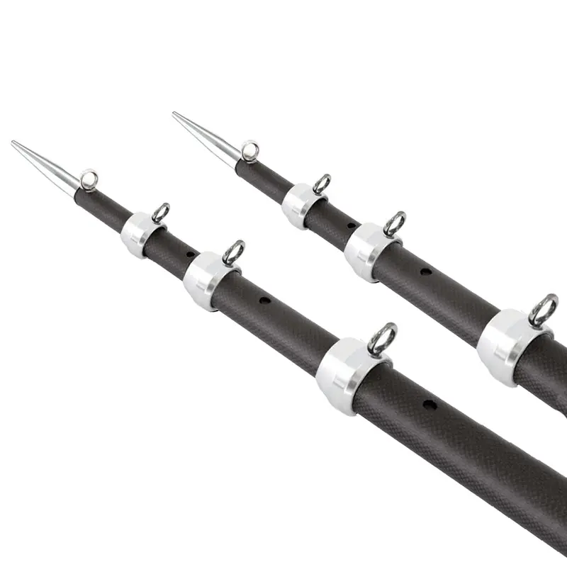 Tigress Xd 18-Foot 3K Carbon Fiber Telescoping Outriggers – Matte Black & Silver Pair [88679-1] 1