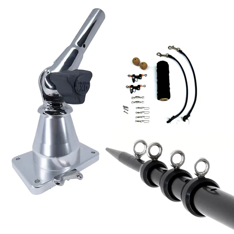 Tigress Xd Bay Series 15-Foot Top Mount Outrigger System – Black Aluminum Deluxe Rigging Kit [88823-3] 1