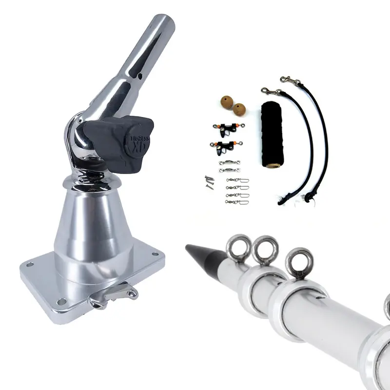 Tigress Xd Bay Series 15-Foot Top Mount Outrigger System – Silver Aluminum Deluxe Rigging Kit [88823-2] 1