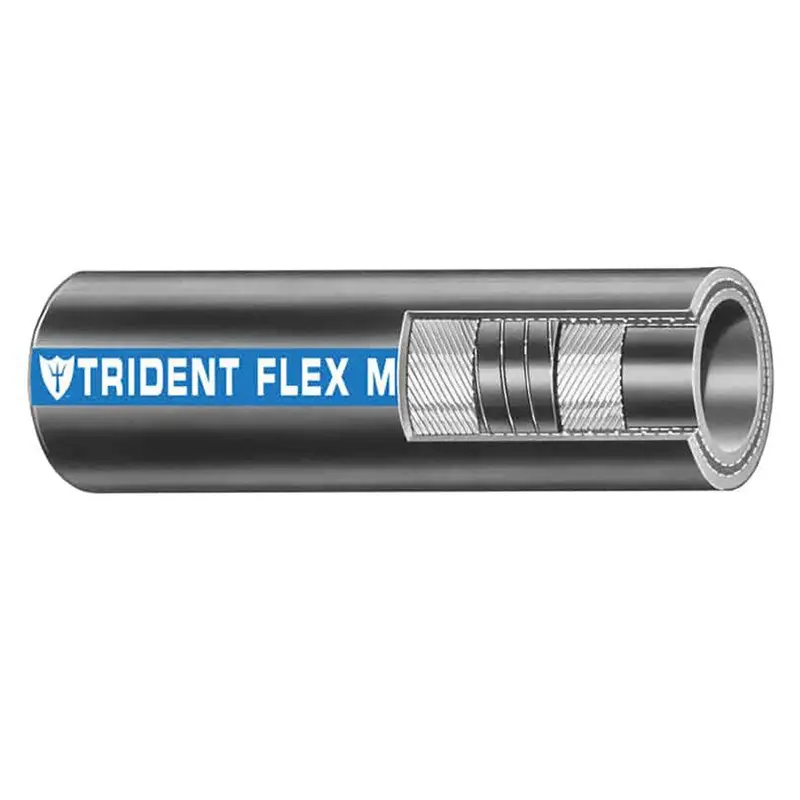 Trident 1-1/2" X 50′ Flex Marine Wet Exhaust Hose – Black Reinforced Rubber 1