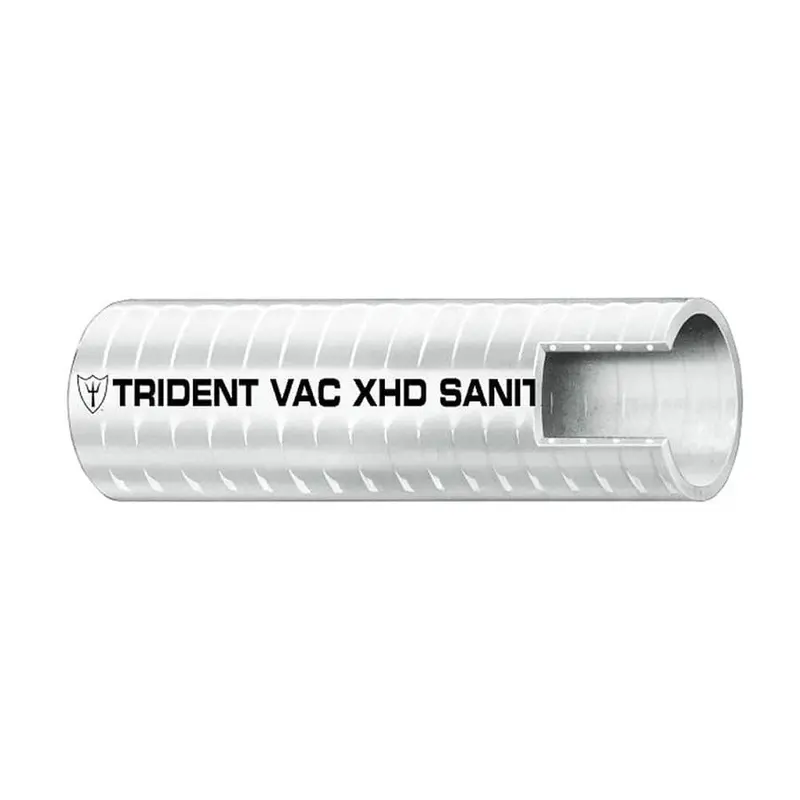 Trident Marine 1-1/2" X 50 Ft Vac Xhd Sanitation Hose – Rigid Pvc Helix, White 1