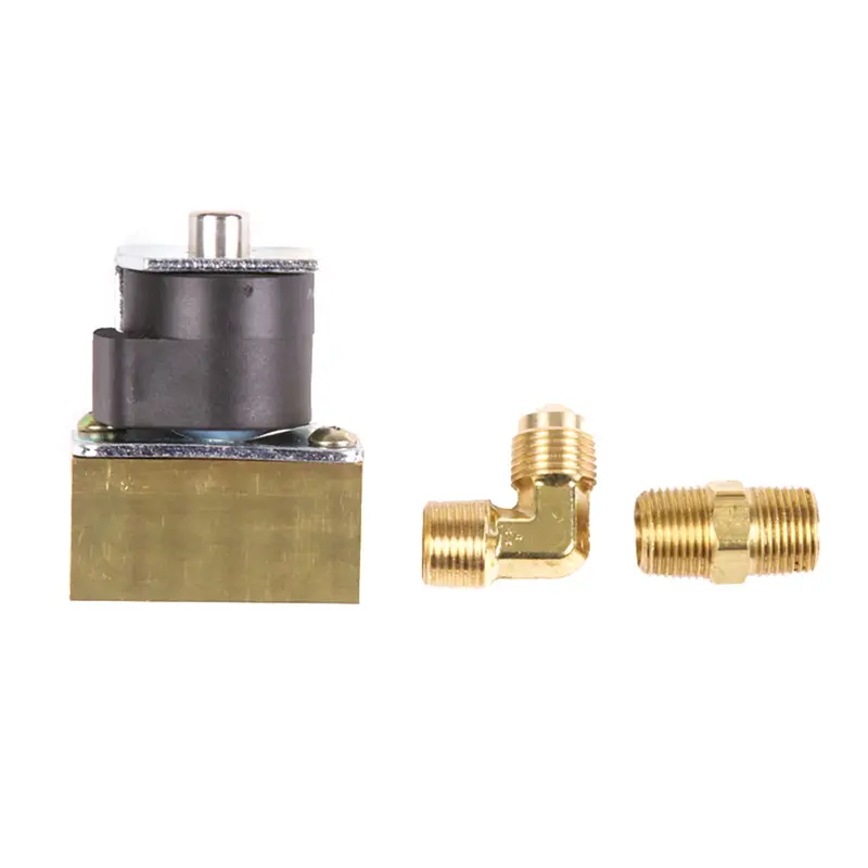 Trident Marine 12Vdc Low-Pressure Brass Solenoid Valve – 3/8" Female Ports + Fittings Kit (1300-7706.2-Kit) 1