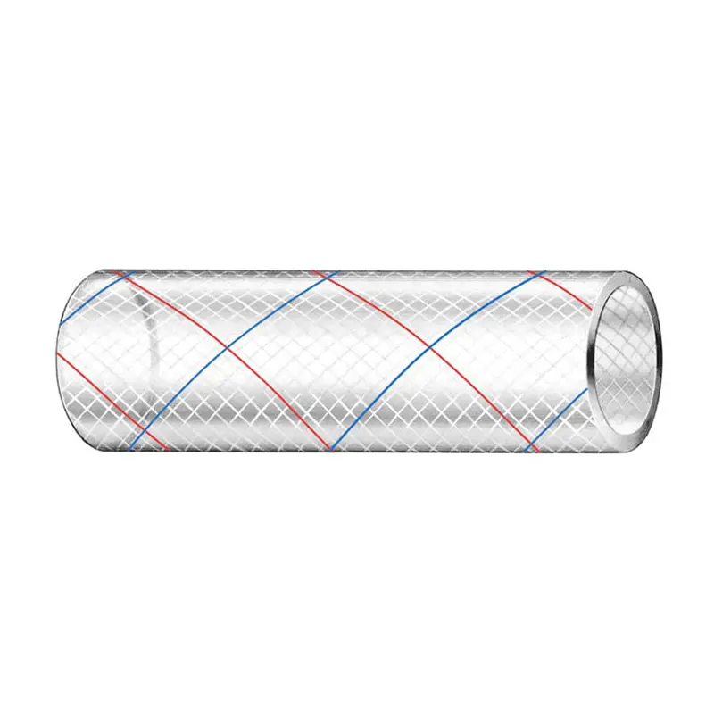 Trident Marine 5/8-Inch X 50-Foot Clear Reinforced Pvc Hose Featuring Red And Blue Tracer – Model 162-0586 1